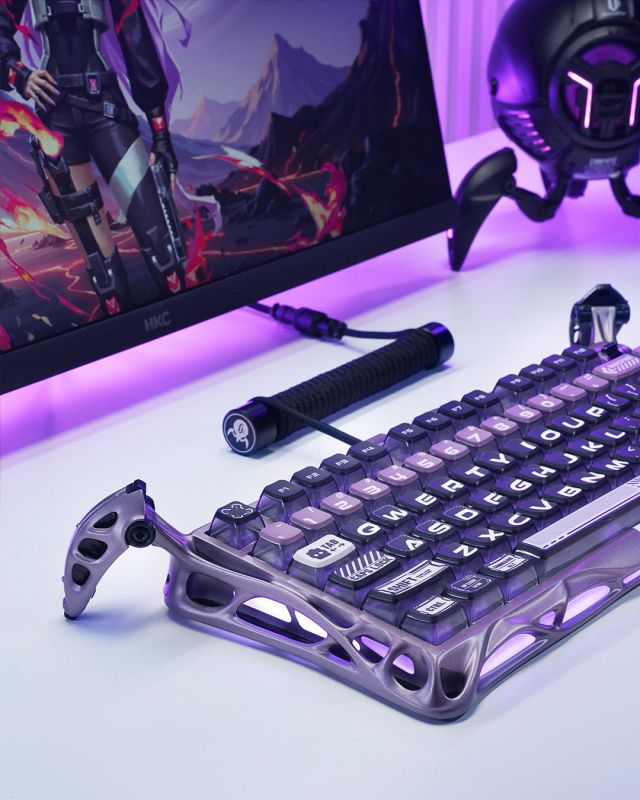 Клавиатура магнитная GravaStar Mercury V75 Pro 80keys, GravaStar x Gateron Jade Gaming, USB-A, 8k, RGB, Iron Purple
