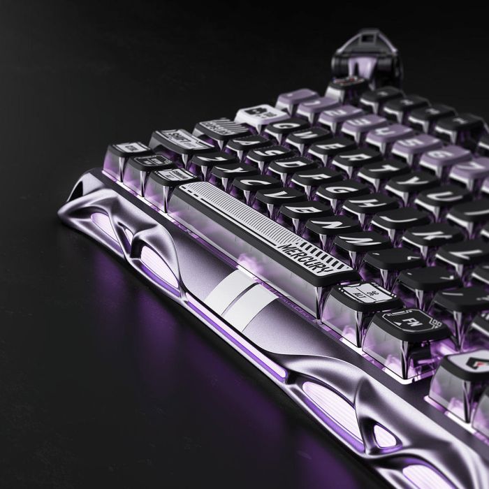 Клавиатура магнитная GravaStar Mercury V75 Pro 80keys, GravaStar x Gateron Jade Gaming, USB-A, 8k, RGB, Iron Purple