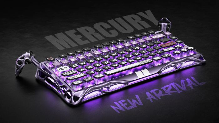Клавиатура магнитная GravaStar Mercury V75 Pro 80keys, GravaStar x Gateron Jade Gaming, USB-A, 8k, RGB, Iron Purple