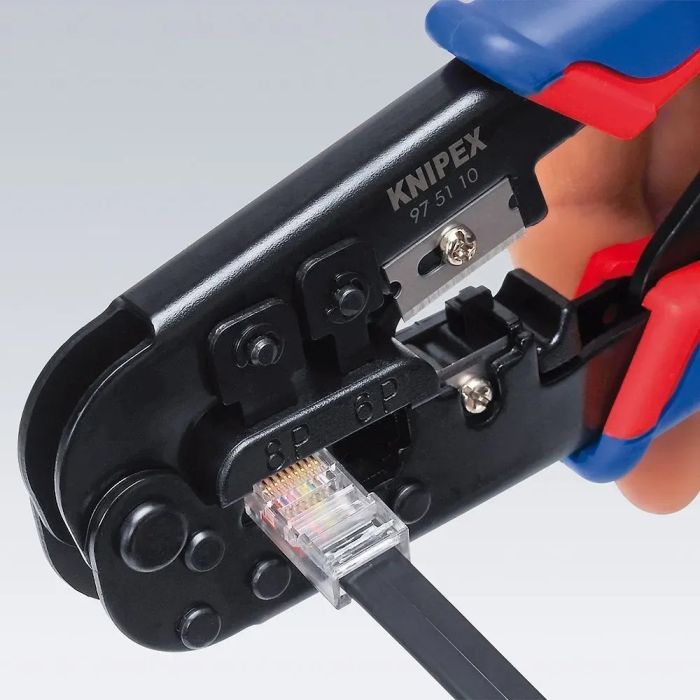 KNIPEX Multifunctional Crimping Tool, RJ 11/12, RJ 45, 190 mm, 0.340 kg