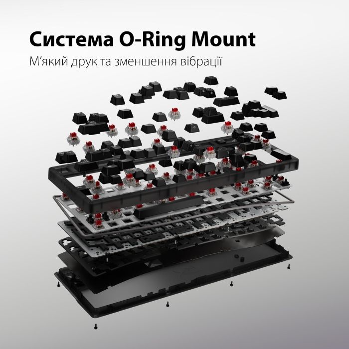 Клавиатура механическая HyperX Alloy Origins 2 1800 103key, Red, USB-A, Hot-Swap, EN/UA, RGB, черный