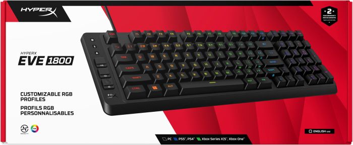 HyperX Alloy keyboard Origins EVE 1800 99key, Red, USB-A, EN/UA, RGB, black