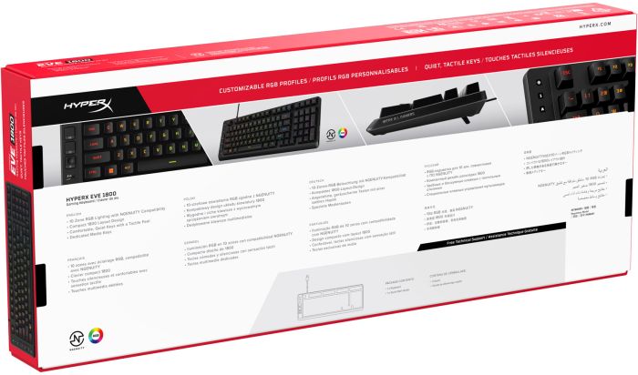 HyperX Alloy keyboard Origins EVE 1800 99key, Red, USB-A, EN/UA, RGB, black