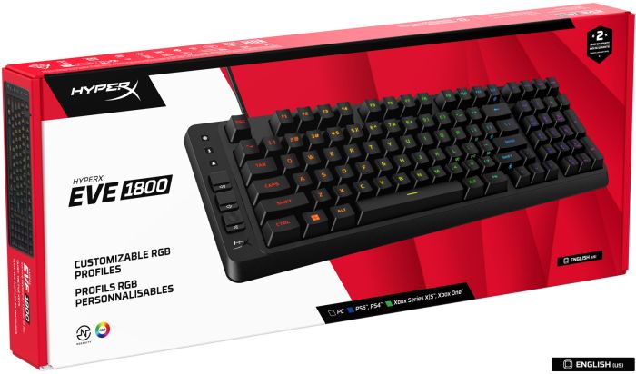 HyperX Alloy keyboard Origins EVE 1800 99key, Red, USB-A, EN/UA, RGB, black