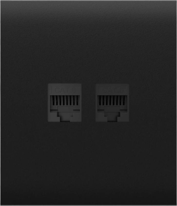 Центральна панель для вбудованої інтернет-розетки Ajax CenterCover LAN, чорна (126196.318.BL)