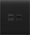 Central panel for built-in Ajax CenterCover LAN internet socket, black (126196.318.BL)