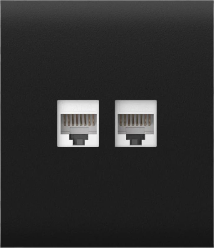 Центральна панель для вбудованої інтернет-розетки Ajax CenterCover LAN, чорна (126196.318.BL)