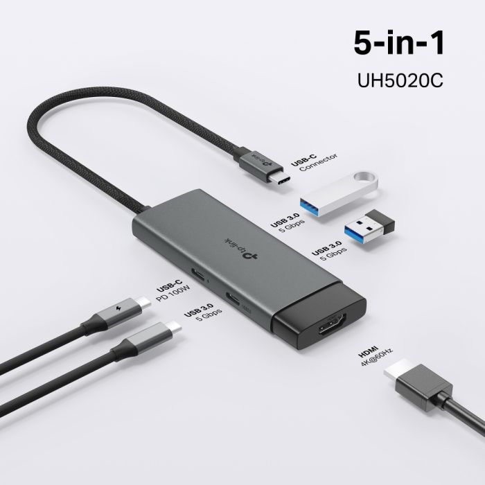 USB-Хаб TP-LINK  USB-C > 2xUSB3.0/1xUSB-C/1xHDMI/1xPD 100Wh TP-Link UH5020C