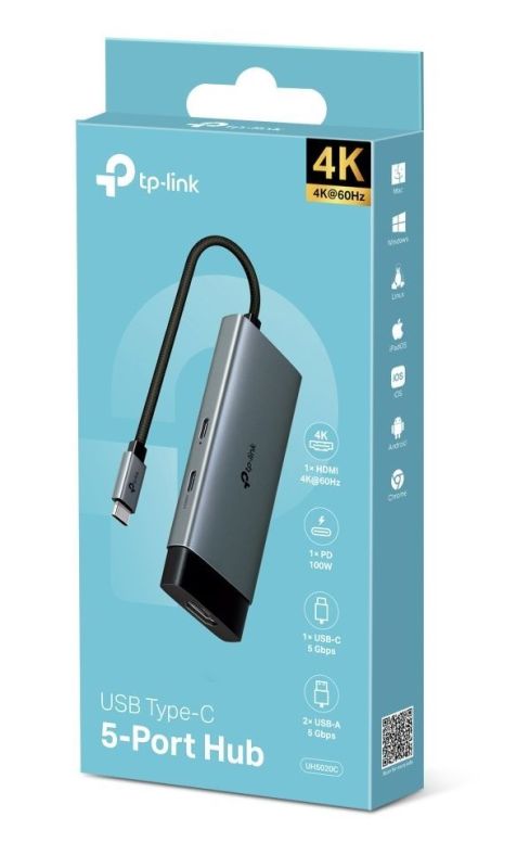 USB-Хаб TP-LINK  USB-C > 2xUSB3.0/1xUSB-C/1xHDMI/1xPD 100Wh TP-Link UH5020C
