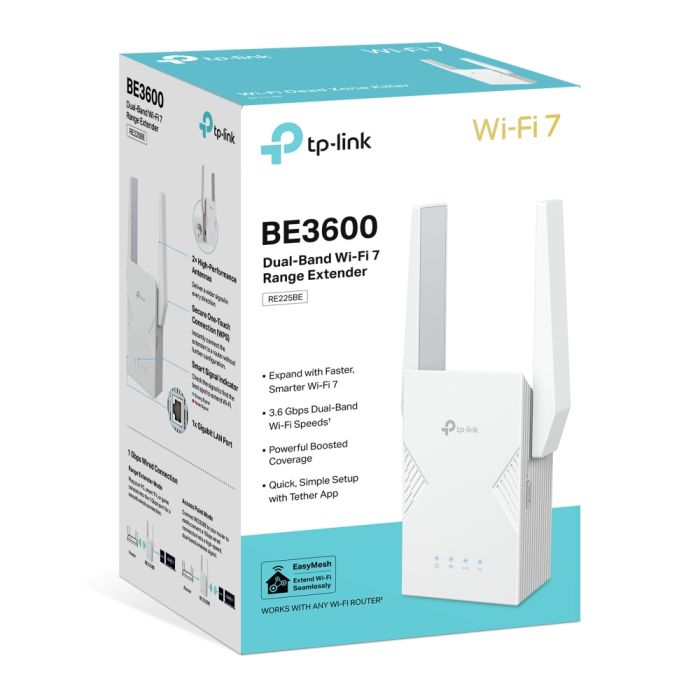 TP-LINK WiFi Range Extender  BE3600, 1хGE, MESH TP-Link RE225BE