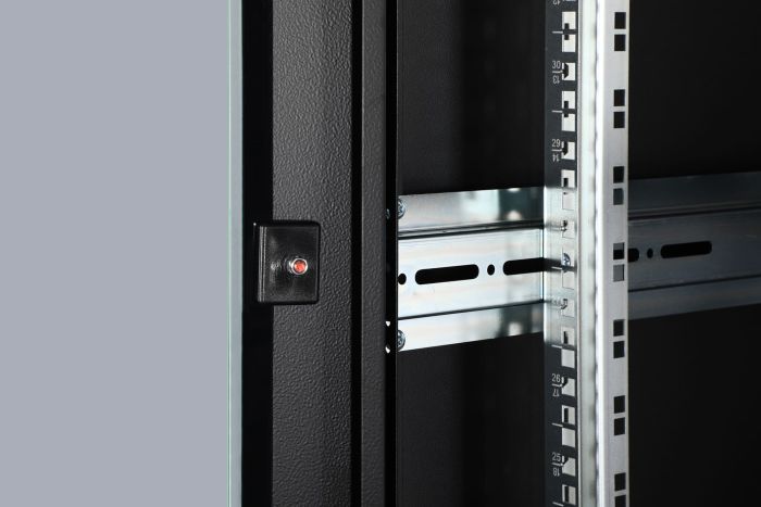 Шафа DIGITUS 19", 42U, Network Unique, передні двері зі склом, 600x800 мм, 1200кг максимально, чорна