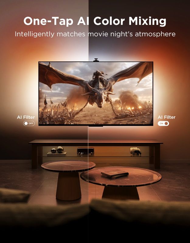 Набор адаптивной подсведки Govee R2A80 Three-camera TV Backlight 55-65', RGBIC, WI-FI/Bluetooth, черный