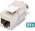 DIGITUS CAT 6A compact body Keystone module, shielded, tool free connection, 24 pcs.