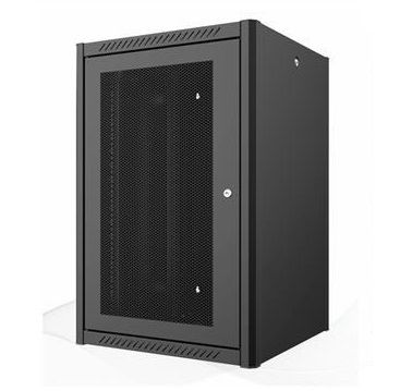 9U W=600mm D=450mm Wall Type Network Cabinet 80% Perforated Front Door BLACK (Including 2 pcs mounting rails)