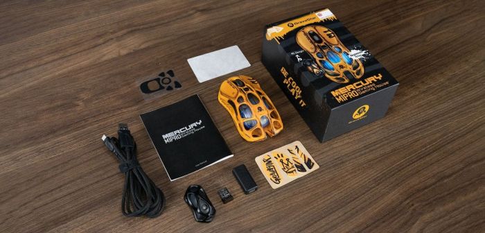 Миша GravaStar Mercury M1 Pro, magnesium alloy body, BT/WL/USB-A, RGB, Battle-Worn Yellow
