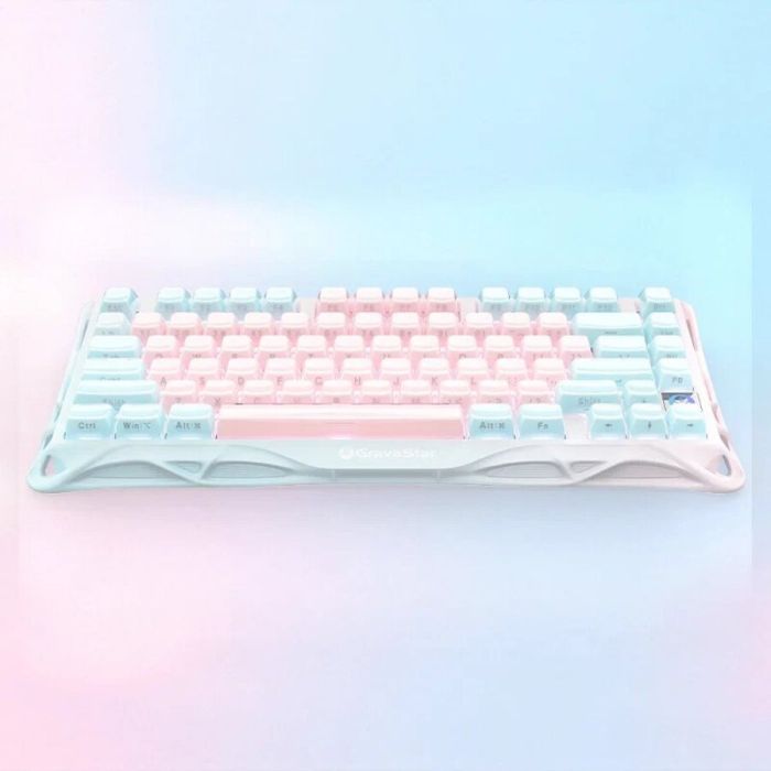 Клавіатура механічна GravaStar Mercury K1 Lite 80keys, GravaStar x BSUN Grey, BT/WL/USB, Lumen Rose