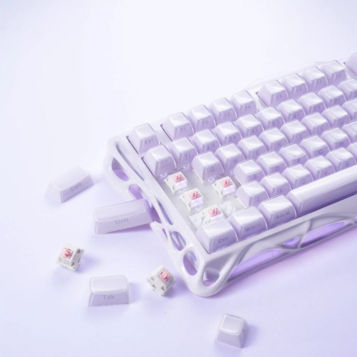Клавиатура механическая GravaStar Mercury K1 80keys, GravaStar x Kailh Cheery Pink, EN, BT/WL/USB, Lavender Purple