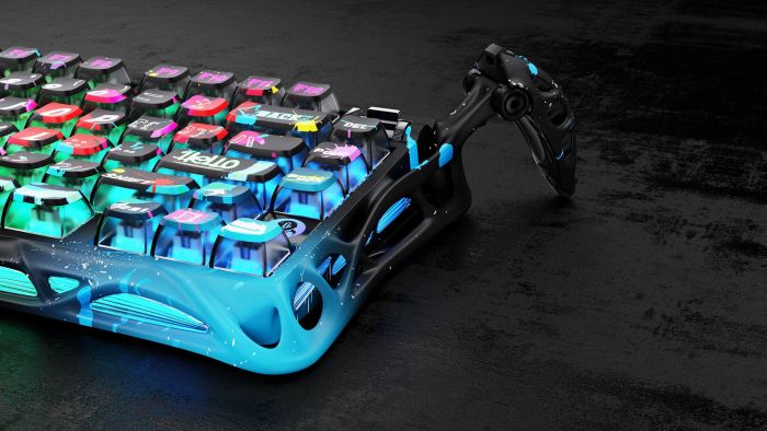 Клавіатура магнітна GravaStar Mercury V75 Pro 80keys, Magnetic Jade Gaming, 8K, USB-A, RGB, Neon Graffiti