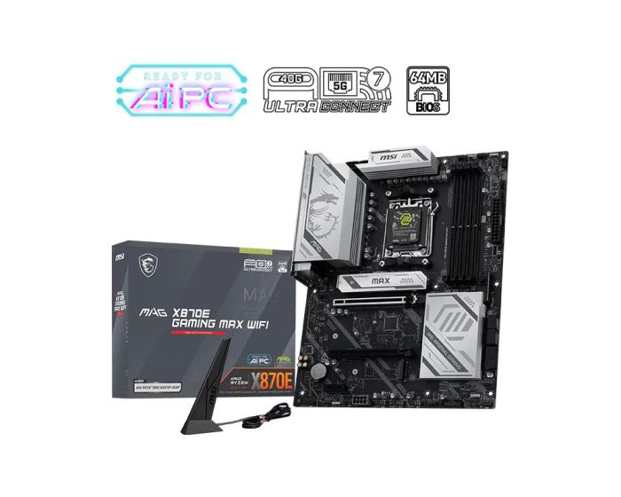 Материнcкая плата MSI MAG X870E GAMING MAX WIFI sAM5 X870E 4xDDR5 M.2 HDMI Wi-Fi BT ATX