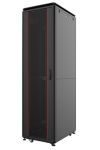 Шафа MIRSAN 19", 40U, GTV, скляні двері, 800x1000 мм, максимально 2000 кг, чорна