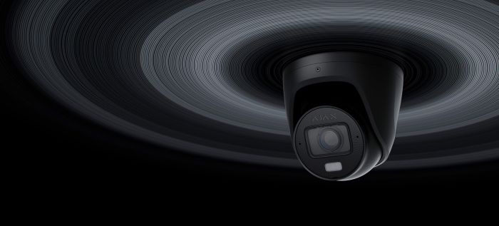 Wired IP camera Ajax TurretCam HLVF 5 MP Black, 2.8–12 mm, PoE, True WDR, IP67, IR 60 m, LED 40 m, audio, viewing angle from 31° to 111°, outdoor, black, 126280.197.BL1