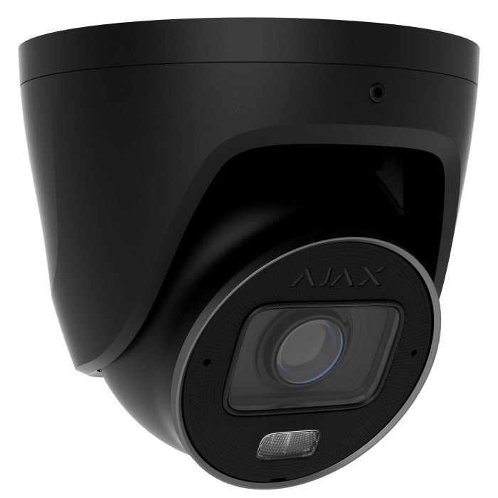 Wired IP camera Ajax TurretCam HLVF 5 MP Black, 2.8–12 mm, PoE, True WDR, IP67, IR 60 m, LED 40 m, audio, viewing angle from 31° to 111°, outdoor, black, 126280.197.BL1