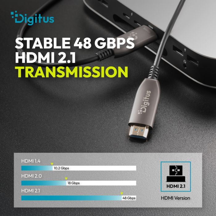 Кабель DIGITUS HDMI UHD 8K, AOC hybrid-fiber, type A M/M, 50м, чорний