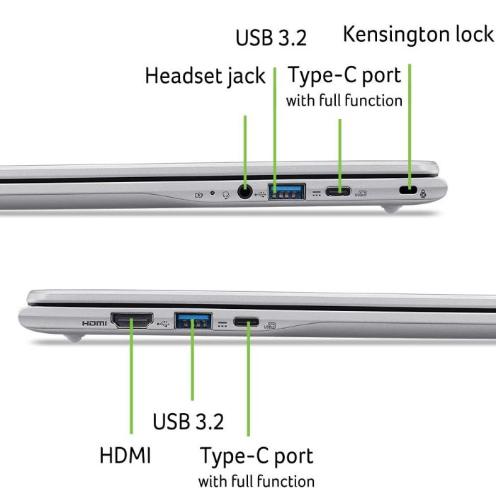 Ноутбук Acer Chromebook CB315-7H 15.6" FHD IPS, Intel C N50, 4GB, F128GB, UMA, ChromeOS, серебристый