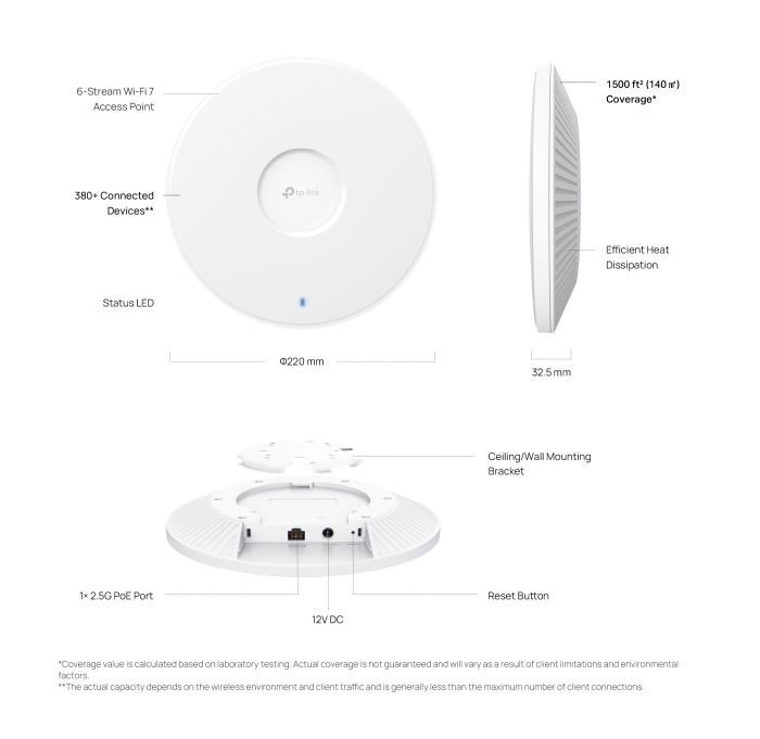 Точка доступу TP-LINK  BE11000 1x2.5GE, PoE TP-Link EAP772