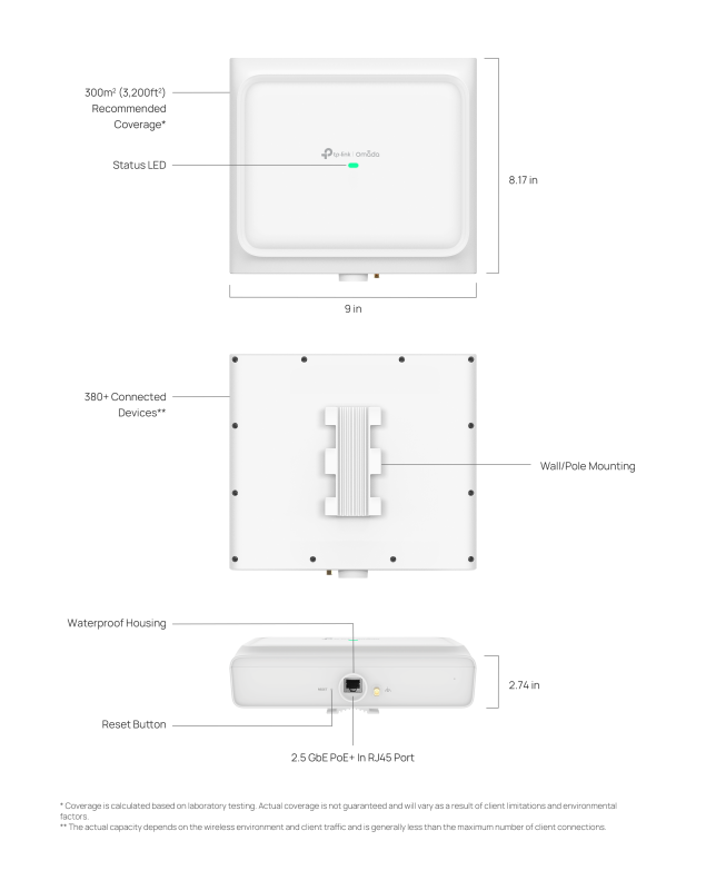 Точка доступу TP-LINK EAP772 OUTDOOR BE11000 1x2.5GE LAN, PoE, Зовнішня