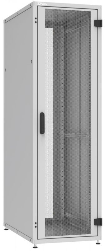 Шкаф ZPAS 19", 42U, SZB IT, одностворчатые передние и задние перфорированные двери, 600x600 мм, максимальная нагрузка 1500 кг, серый