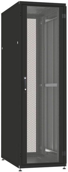 Шкаф ZPAS 19", 42U, SZB IT, одностворчатые передние и задние перфорированные двери, 600x1000 мм, максимальная нагрузка 1500 кг, черный