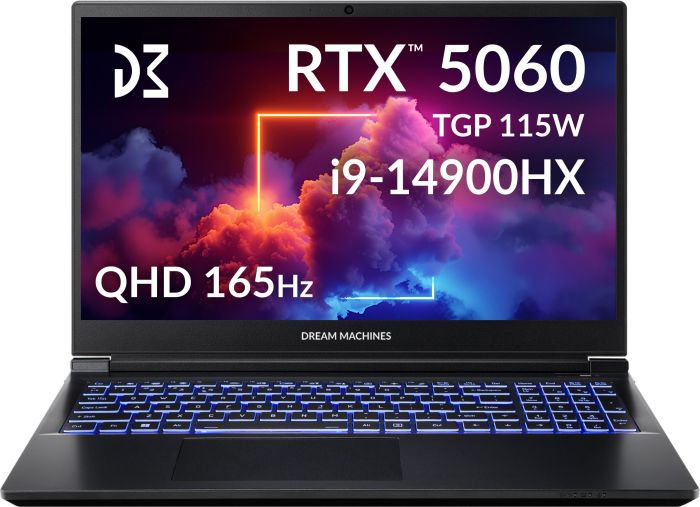 Dream Machines Notebook RG5060-15 15.6QHD IPS, Intel i9-14900HX, 32GB, F1TB, NVD5060-8, DOS, black