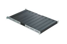 Полиця MIRSAN 19", 1U, 4 точки кріплення, підвищеної міцності для серверів,1000 мм, максимально 100 кг, чорна