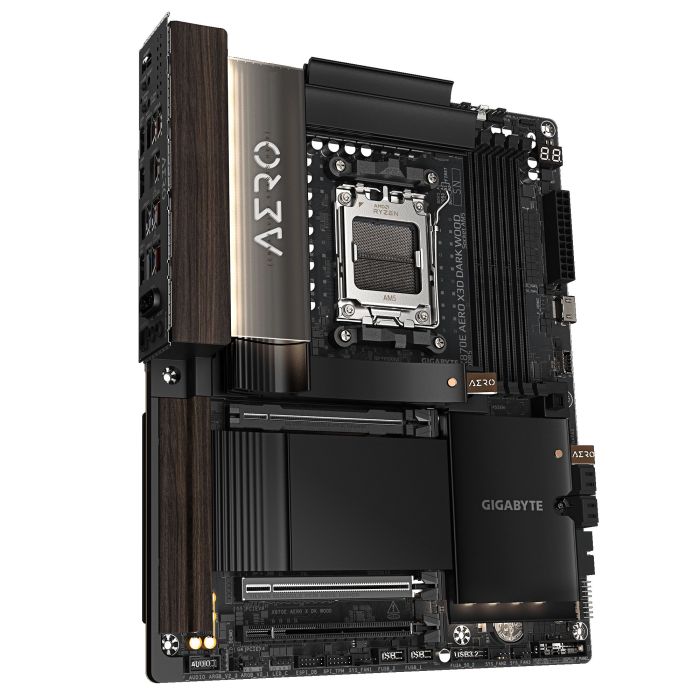 Материнська плата GIGABYTE X870E AERO X DK WOOD sAM5 X870 4xDDR5 M.2 Wi-Fi BT HDMI ATX