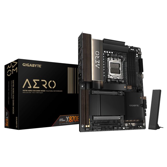 Материнська плата GIGABYTE X870E AERO X DK WOOD sAM5 X870 4xDDR5 M.2 Wi-Fi BT HDMI ATX