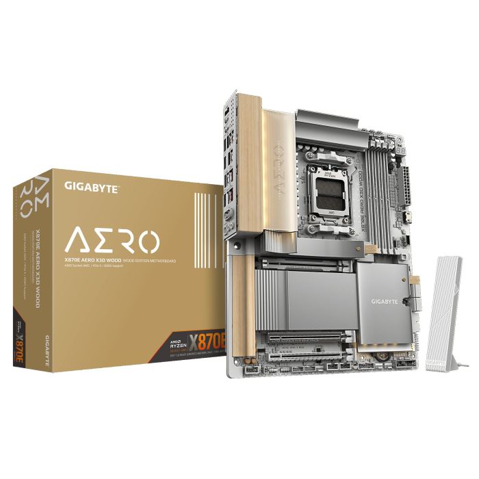 Материнська плата GIGABYTE X870E AERO X WOOD sAM5 X870 M.2 4xDDR5 Wi-Fi BT HDMI ATX