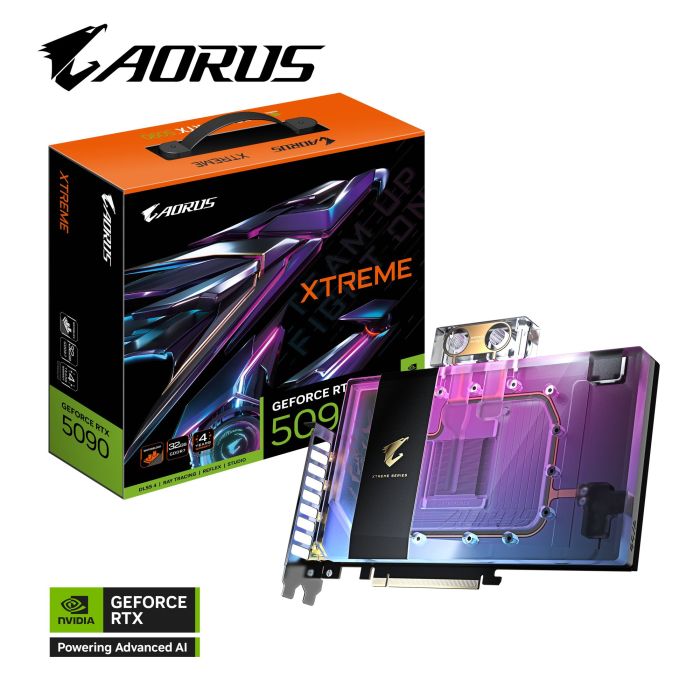 Відеокарта GIGABYTE GeForce RTX 5090 32GB GDDR7 AORUS EXTREME Waterforce WB під систему водного охолодження