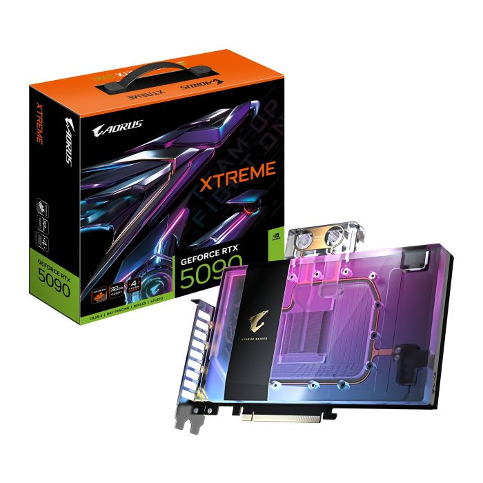 Відеокарта GIGABYTE GeForce RTX 5090 32GB GDDR7 AORUS EXTREME Waterforce WB під систему водного охолодження