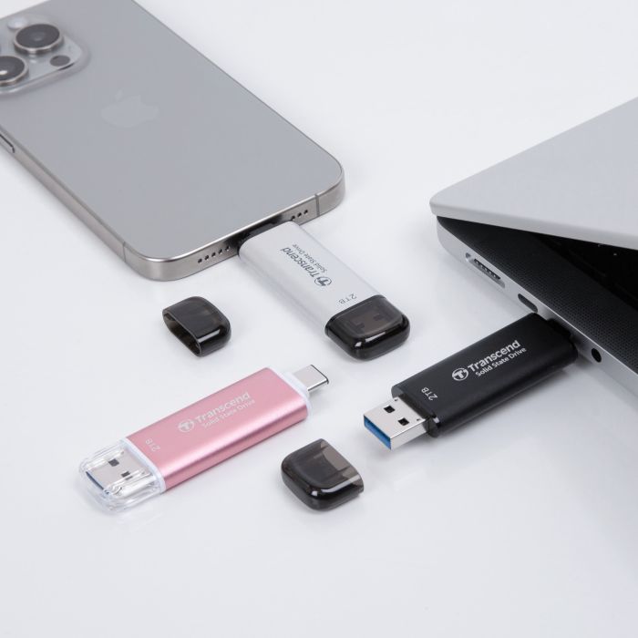 Портативний SSD Transcend  256GB USB 3.1 Gen 2 Type-A + Type-C ESD310 Чорний