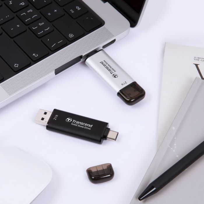 Портативний SSD Transcend  256GB USB 3.1 Gen 2 Type-A + Type-C ESD310 Чорний