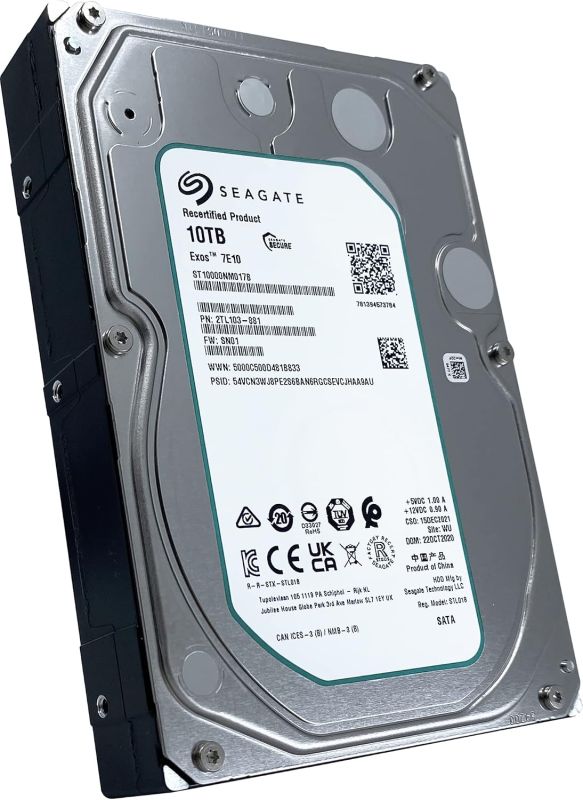 Seagate 10TB 3.5" 7200 256MB SATA Exos 7E10