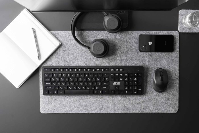 Комплект клавиатура и мышь 2E MK420 WL, EN/UK/RU, чёрный