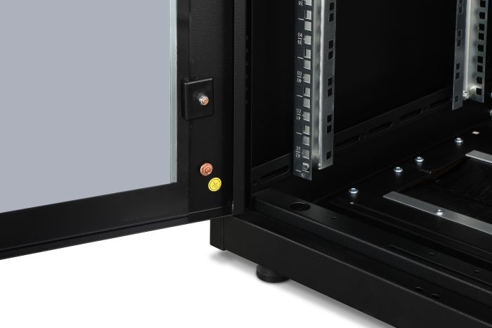 DIGITUS 42U network cabinet, Unique, 2053x600x600 mm, perforated front and rear door, black (RAL 9005)